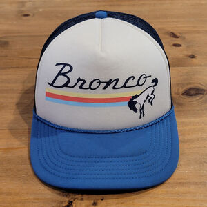 Ford Bronco Trucker Hat Navy Ivory Snapback Mesh Cap Rope One Size Adjustable